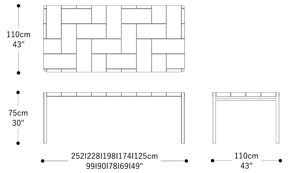 Image of the main dimensions of the product